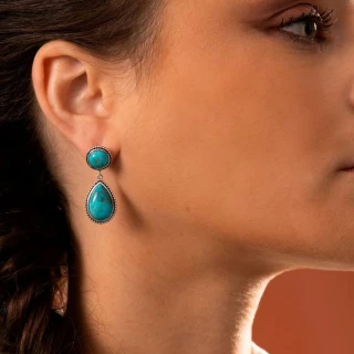 Boucles d'oreilles "Yagua" Turquoise 1...