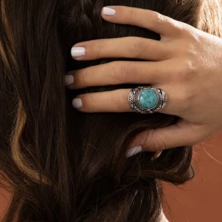 Bague "Anís" Turquoise 4,50ct et Argen...