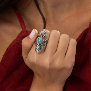 Bague "Coatl Turquoise" Argent 925