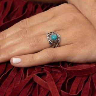 Bague "Cosmo" Turquoise 0,18ct et Arge...