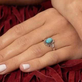 Bague "Clavel" Turquoise 0,21 ct et Ar...