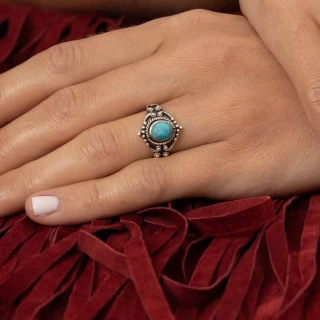Bague "Chirimoya" Turquoise 0,15 et Ar...