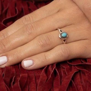 Bague "Cerezo" Turquoise 0,90ct et Arg...
