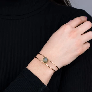 Bracelet doré et labradorite