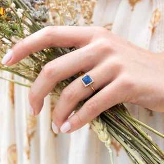 Bague "Arcane" Lapis Lazuli Laiton dor...