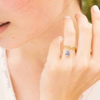 Bague Ajustable "Fusionelle" Aventurin...