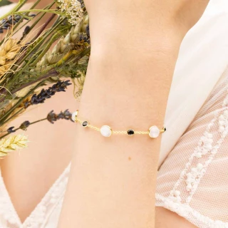 Bracelet "Glissia" Pierre de lune et O...
