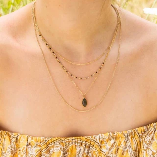 Collier doré et Labradorite