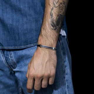 Bracelet Homme triple cable acier Bico...