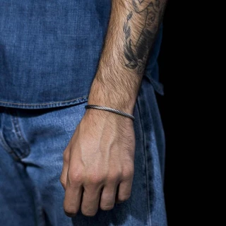 Bracelet Homme cable acier Fermoir "ZA...