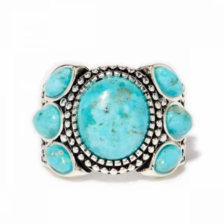 Bague "Magnolia" Turquoise 6,80ct/7 et...