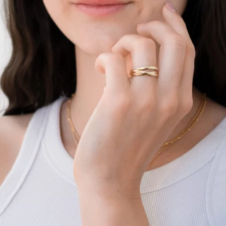 Bague Alliance "Saturna Jaune" Or jaun...