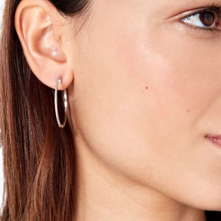 Boucles d'oreilles "Lumineuse" Or blan...