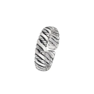 Bague ajustable Homme Argent "Aldo"